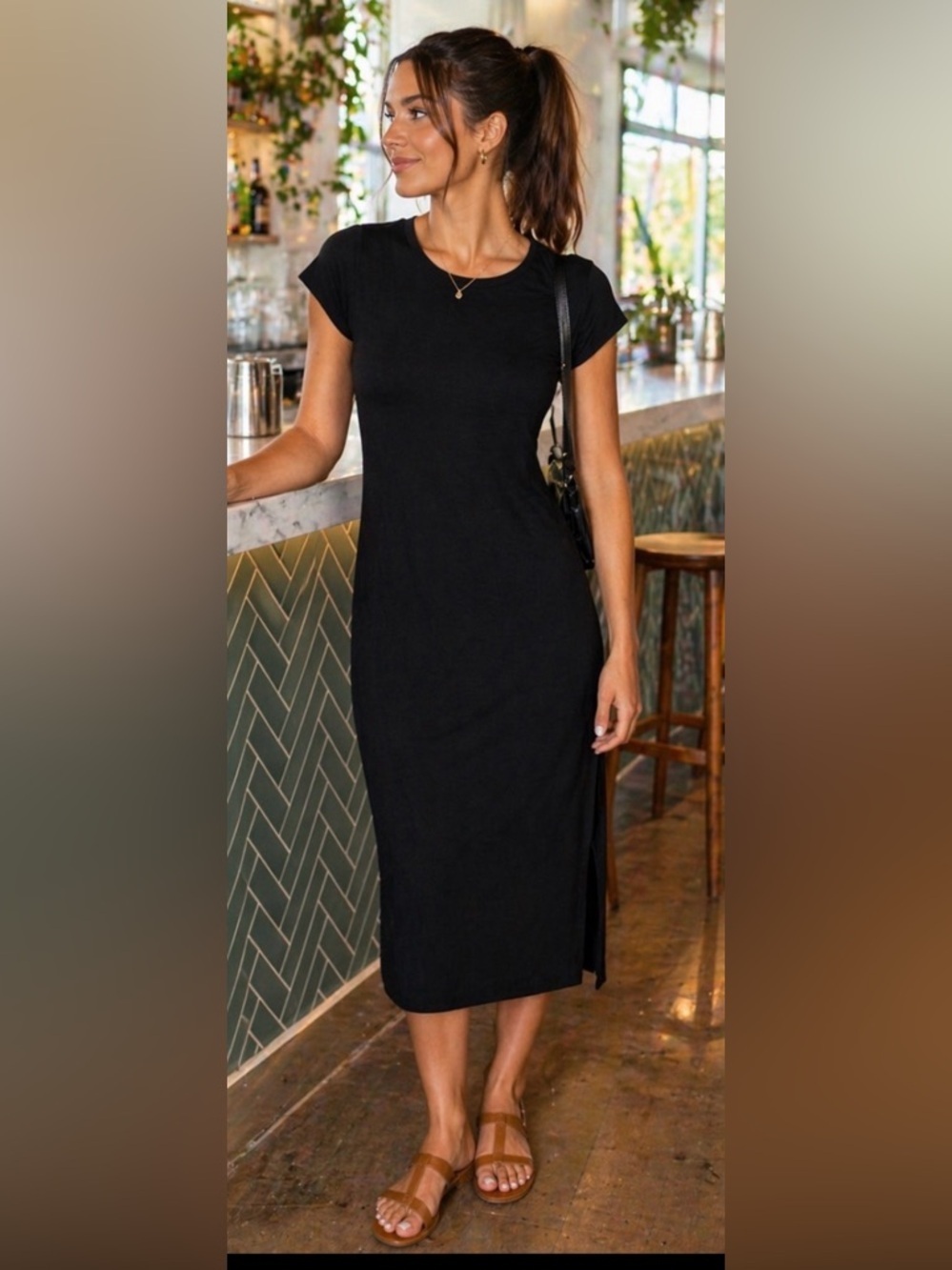 Madewell black tshirt dress, midi, women’s size small. EUC, never worn.